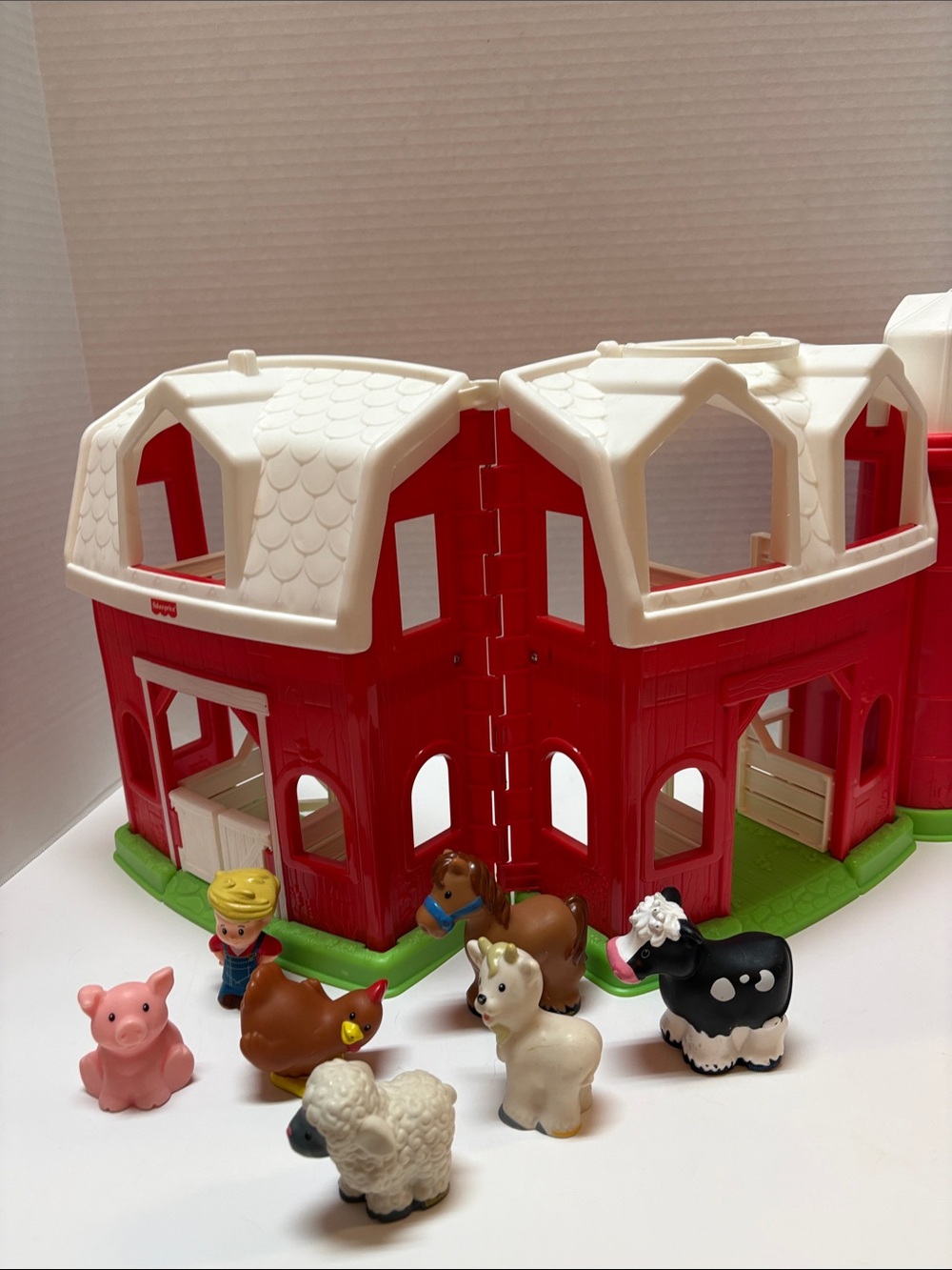 Fisher-Price Red and White Barn Playset with Farm Animal Figures
